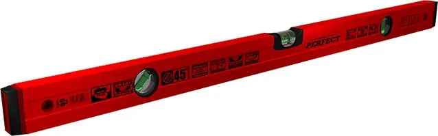 Stalco Perfect vízmérték, piros, alu, 45°, 100cm Népszerű