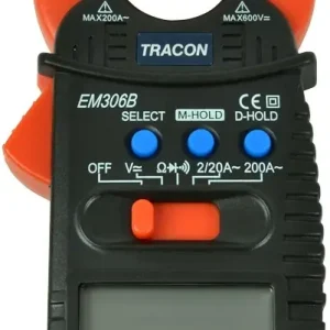 Kiárusítás Tracon EM306B digitális lakatfogó, 200A