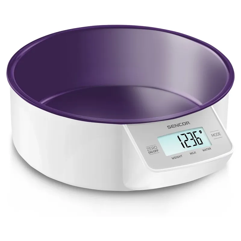 Újdonság Sencor SKS 4004VT konyhai mérleg, lila