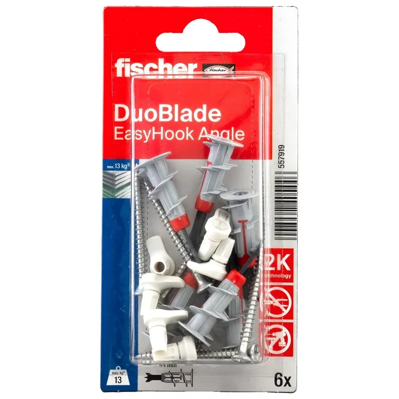 Biztonságos fizetés Fischer DuoPower dübel 6x44mm + EasyHook kampó 6db