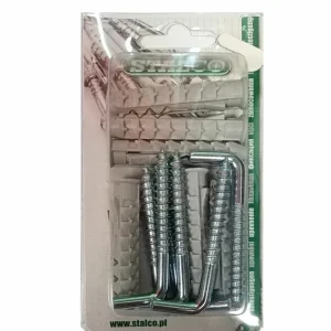 Biztonságos fizetés Stalco tipli+egyenes kampó, 10x50mm+6x54mm, 6db