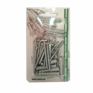 Kiárusítás Stalco tipli+egyenes kampó, 6x30mm+4x40mm, 14db