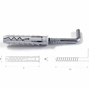 Stalco műanyag tipli+fal horog, 6x30mm, 4x40mm, 200db Autentikus