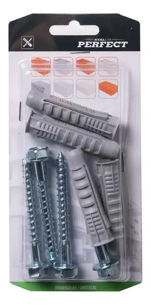 Expressz szállítás Stalco Perfect univerzális műanyag tipli hatlapfejű csavarral, 12x8x70mm, 4db