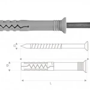 Ajánlat Stalco beütődübel szeggel, 8x140mm/4.8x145mm, 100db