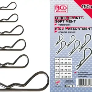 Biztonságos fizetés BGS-8043 Rugós biztosító szeg készlet 150-részes