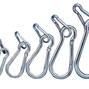 Prémium Tracon karabiner, rugós, acél, 1400N, 8mm