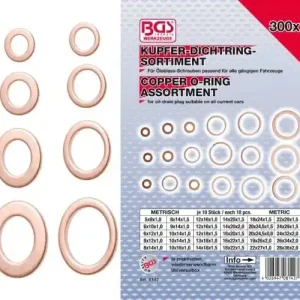 Vedd meg most BGS-8052 Tömítőgyűrű készlet rézből /rézalátét/ 150-részes