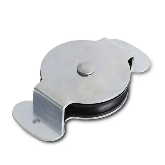 Eredeti Felcsavarozható, szimpla kötélcsiga, műanyag görgő, D=65, d=8-hoz, 650kg