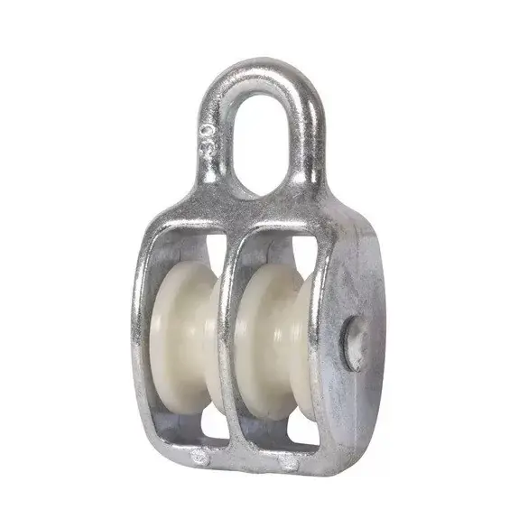 Akció Kötélcsiga, dupla, műanyag görgő, D=30, d=8-hoz, 250kg