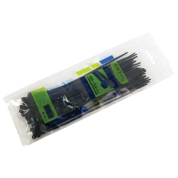 Extol kábelkötegelő (7,6x500mm 50db, fekete) Biztonságos fizetés