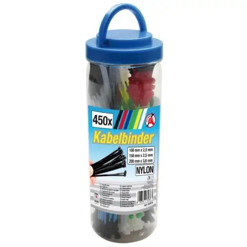 Alacsony ár BGS-80873 Kábelkötegelő készlet 450db színes különböző méretekben