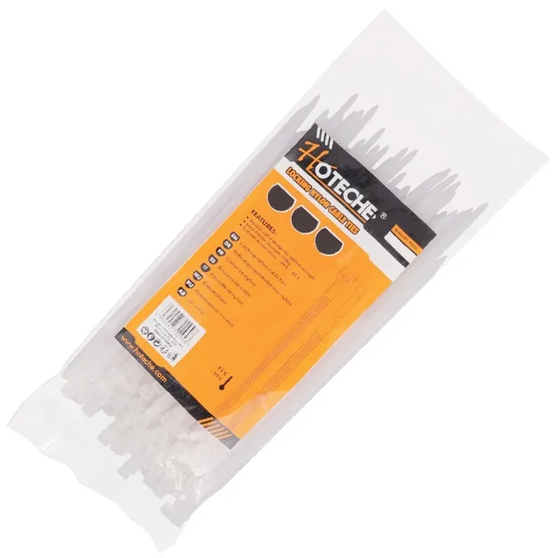 Kiváló minőség Hoteche kábelkötöző, fehér, 100db, 2.5x100mm