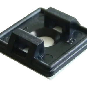 Tracon öntapadós 2oldalt fűzhető kötegelő talp, fekete, 26.5x26.5mm, 100db Kiváló minőség