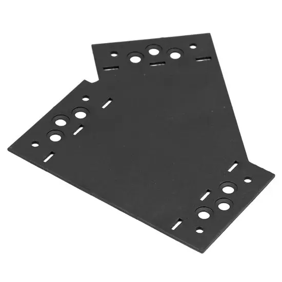 Díszítőelmmel kiegészíthető összekötő lemez "Y", jobbos, fekete, 155x176x85/2,5mm, ET Ingyenes szállítás