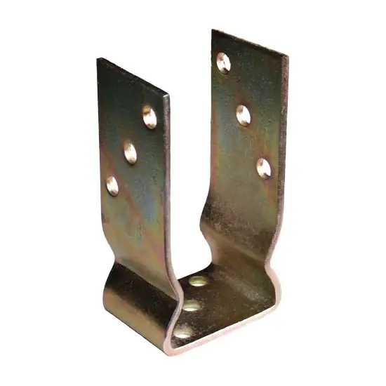 Lecsavarozható, rogyasztott oszloptalp "U", sárga horgany, 200x60x120/5mm (ET) Népszerű