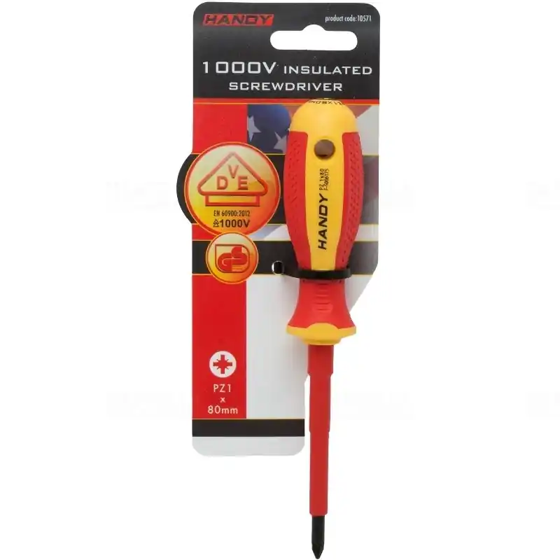 Eredeti Csavarhúzó kereszthornyos80mm - PZ1 1000V-ig szigetelt markolattal 10571