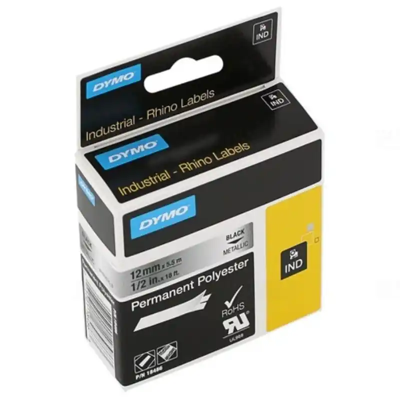 Dymo szalag ID1 polieszter 19mm x5,5m metal , 18762/18487Rhino 5000-hez Korlátozott ajánlat
