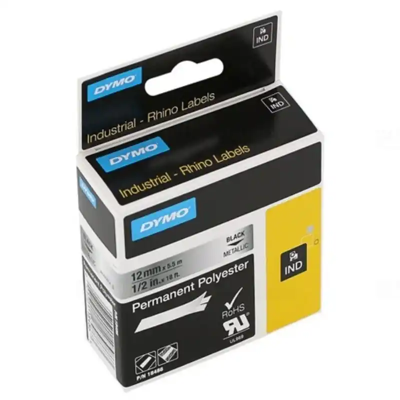 Dymo szalag 12mm x5,5m metálID1 polieszter, 18761/18486Rhino 5000-hez Vedd meg most