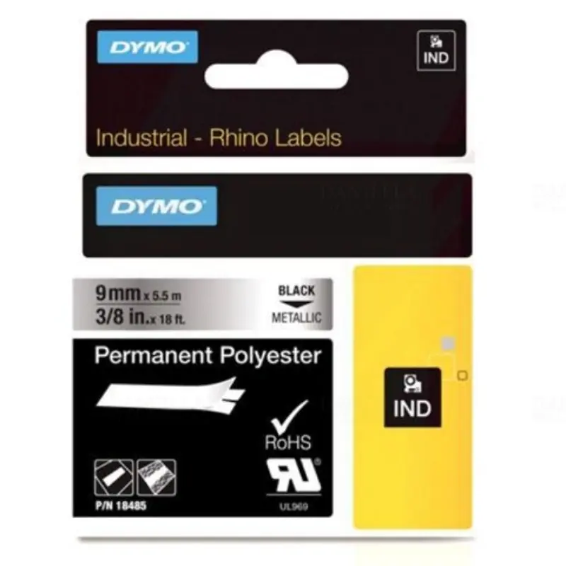 Kedvezmény Dymo szalag9mm x5,5m metal ID1 polyeszter18760/18485Rhino 5000-hez