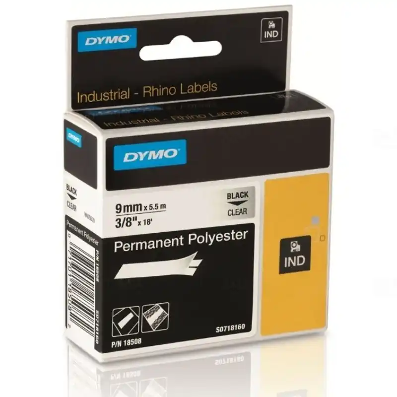 Ajánlat Dymo szalag ID1 polyeszter kazetta, 9mm x5,5m víztiszta /18508/Rhino 5000-hez