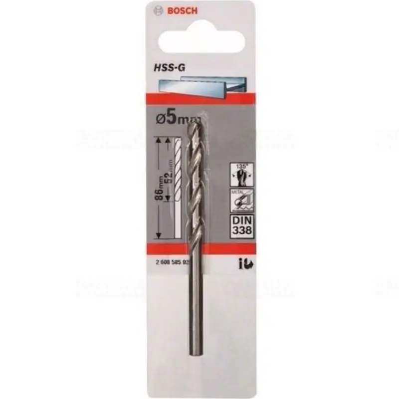 Ajánlat Bosch fémfúró HSS-G STD5x52x86mm 1db/cs (2608585922) Megmunkálható anyagok:vastartalmú fémek, műanyag