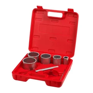 BERGER keményfém szemcsés csempelyukfúró készlet 8r. HM 33-83mm kofferben Csak ma