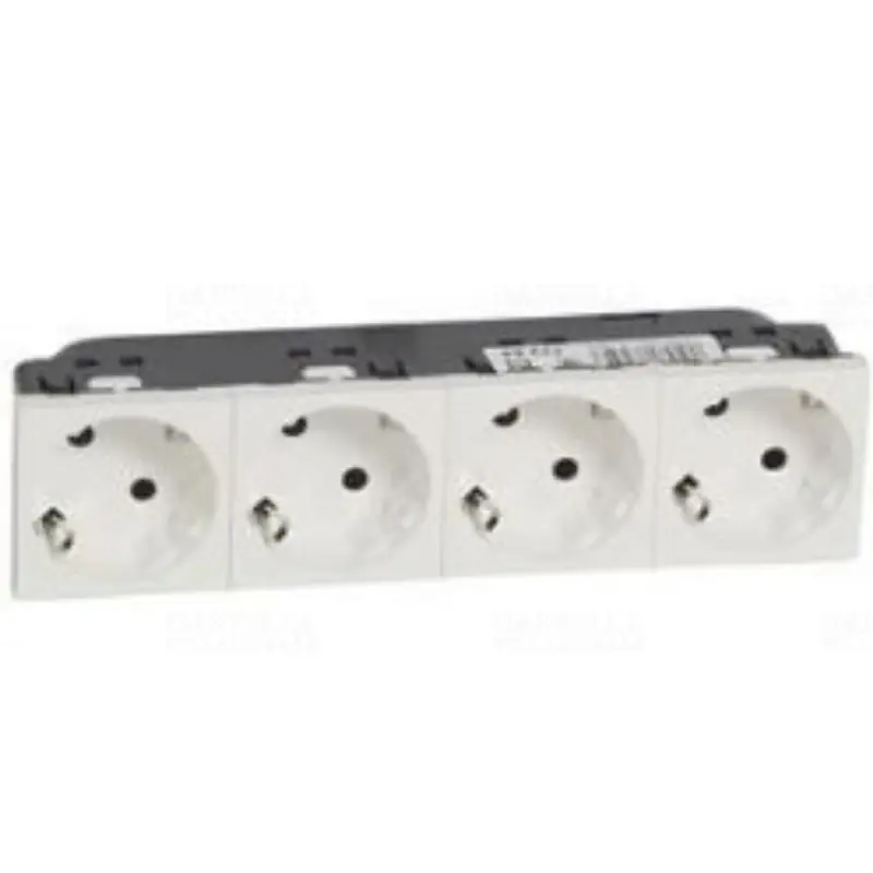 Rendeld meg most Legrand 077604 Program Mosaic 4x2P+F DLP csatlakozóaljzat, sínezett, csavaros, fehér