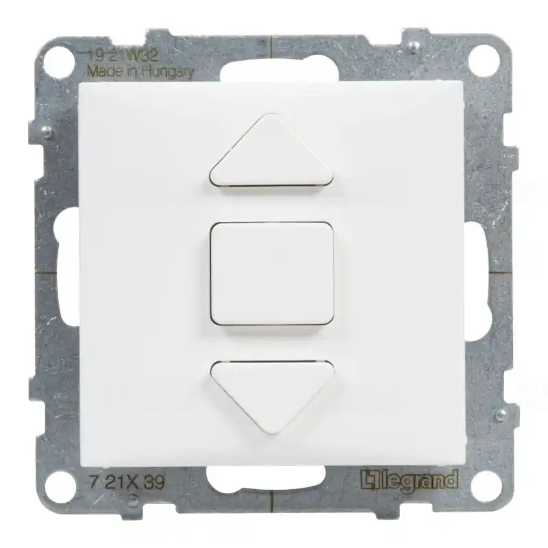 Legrand 721139 Suno redőnykapcsoló (3 állású) 6A, keret nélkül, rugós, fehér Biztonságos fizetés