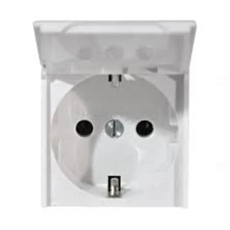 Prémium Legrand 077219 Program Mosaic 2P+F csatlakozóaljzat gyermekvédett, csapfedeles, rugós, 2modul, fehér