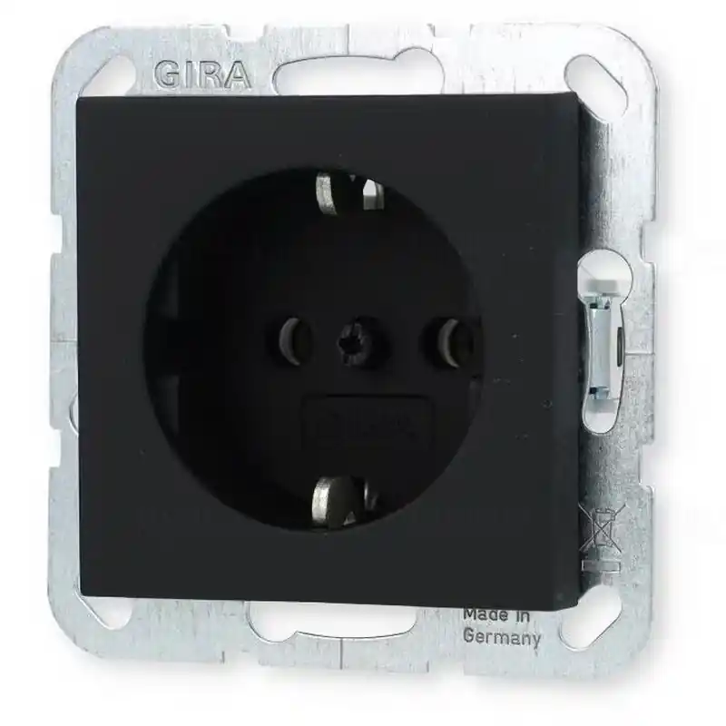 Gira 2P+F csatlakozóaljzat matt fekete System 55 4188005 Kiárusítás