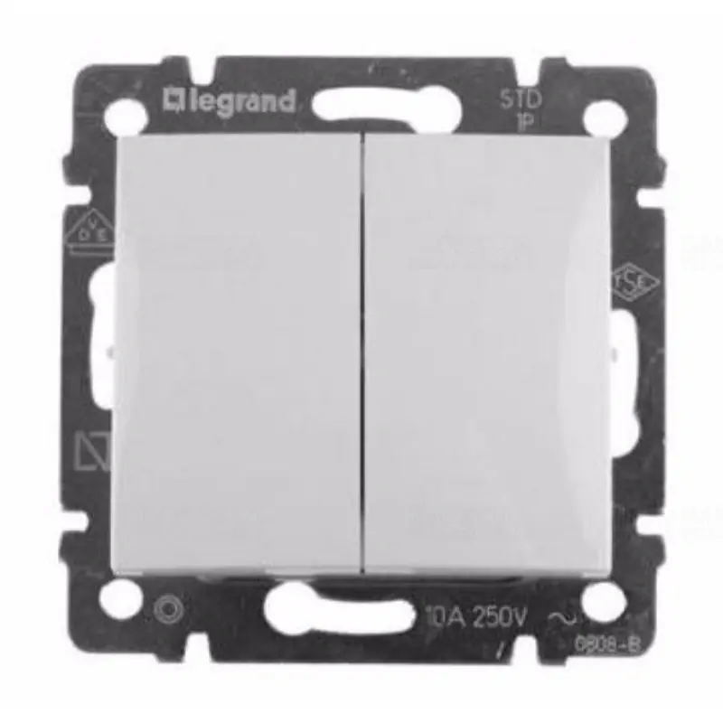 Legrand 774218 Valena kettős váltóérintkezős nyomó, fehér Gyors szállítás