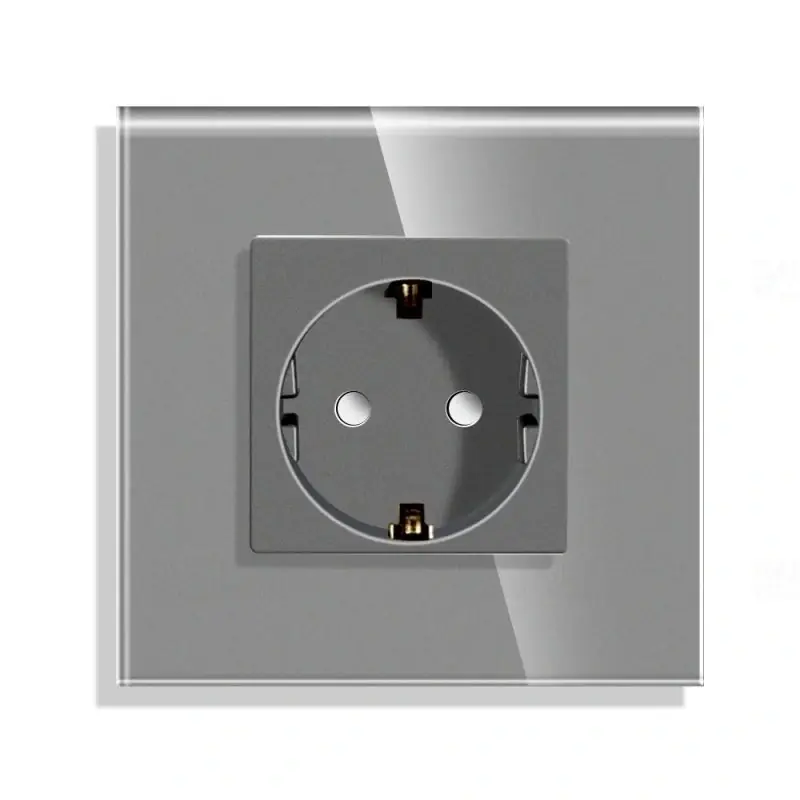 LUXION 2P+F csatlakozóaljzat, (GYV) biztonsági zsalus, üveg kerettel, BLISZTERES, szürke LXD-1MP010G-GY Gyors szállítás