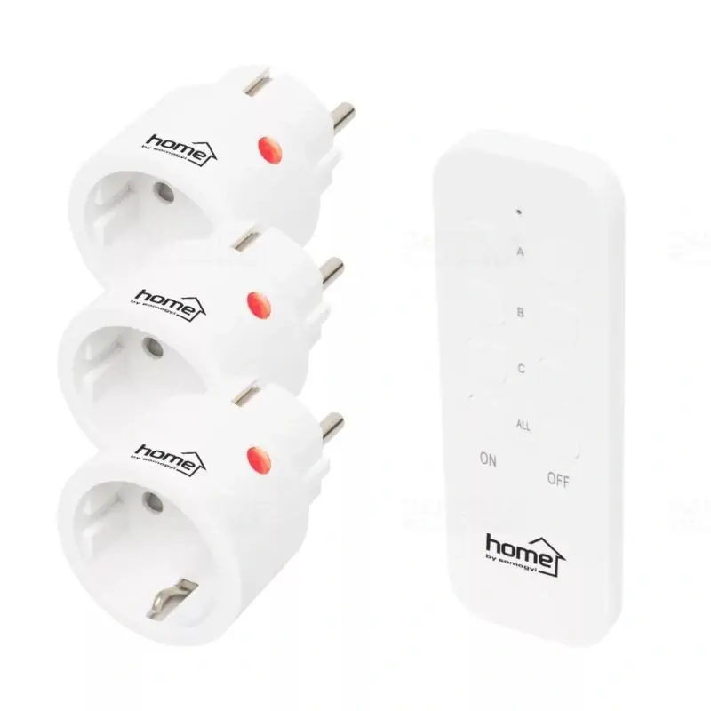 Kiváló minőség Távirányítható hálózati aljzat szett, 2300 W, 3 aljzat + 1 távirányító, 40m hatótáv TH2313 Somogyi