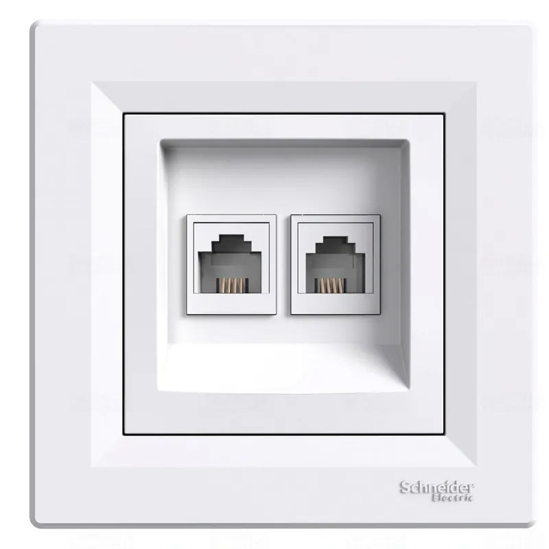 ASFORA 2xRJ11 telefon aljzat,kerettel fehér EPH4200121 Schneider Kiárusítás