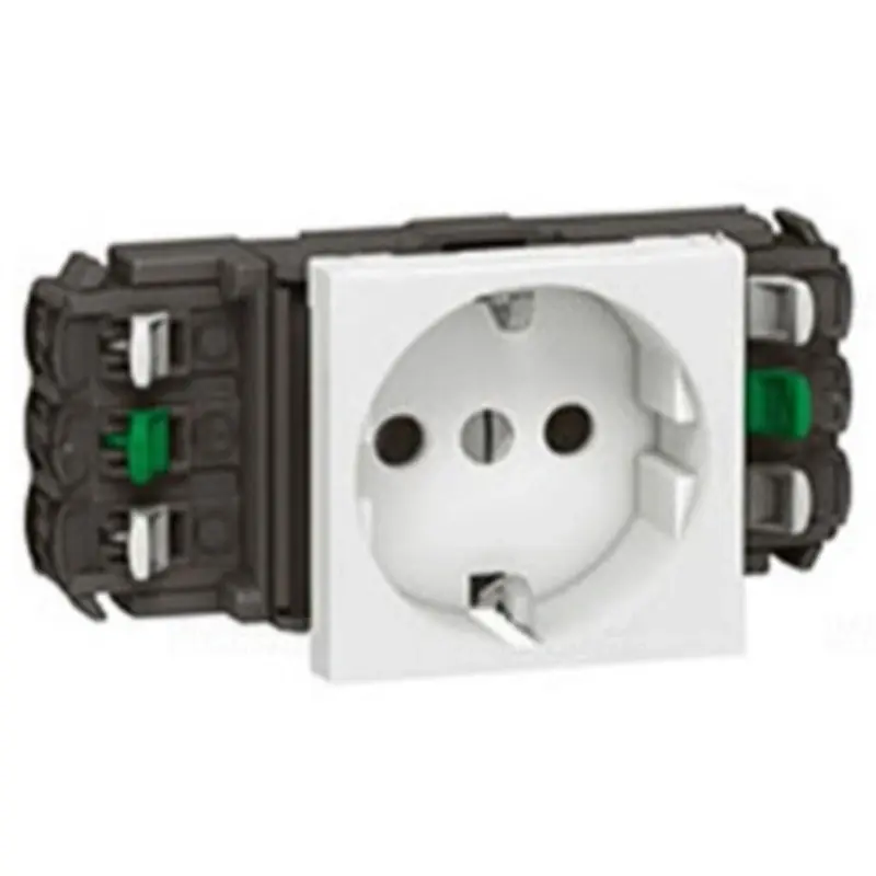 Akció Legrand 077401 Program Mosaic 1x2P+F DLP csatlakozóaljzat, sínezett, rugós, fehér