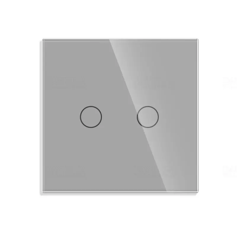 LUXION szürke Érintőkapcsoló dupla alternatív váltó 500W, üveg, BLISZTERES LXD-MT-A202G-GY Akció