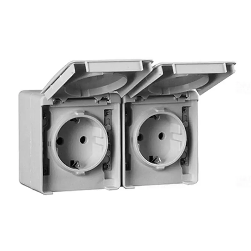 Kiváló minőség 48865_CCZ WAT48 dupla dugalj, szürke,Elko Ep