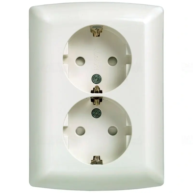 Siemens 5UB2211-3 SCHUKO dupla monoblokk dugalj gyermekvédelemm, titánfehér (RAL9010), kerettel Kiváló minőség