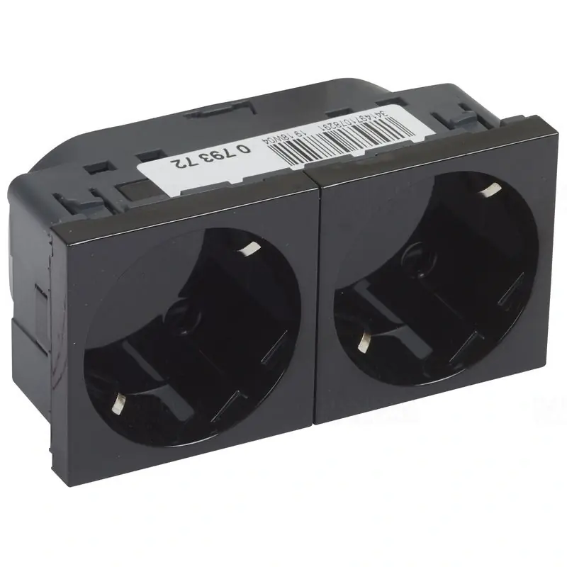 Biztonságos fizetés Legrand 079372 Program Mosaic 2x2P+F dugalj 45°-ban elforgatott, fekete