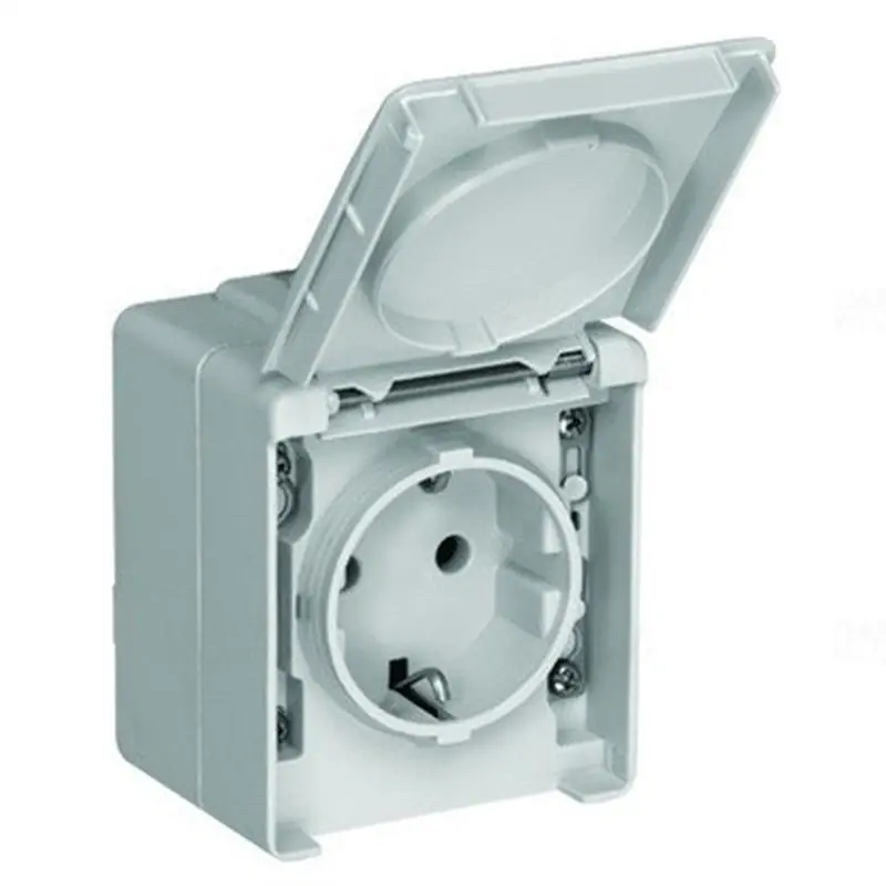 Ingyenes szállítás 48131 CCZ IP65 Dugaszoló aljzat, földelt, szürke, IP65, Elko Ep