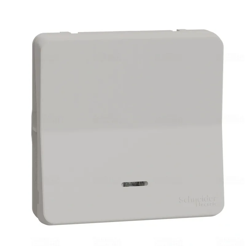 MUREVA Styl Egypólusú nyomó, jelzőfénnyel, IP55, polárfehér MUR39127 Schneider Expressz szállítás