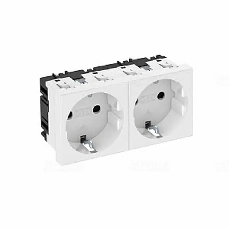 OBO STD-D0 RW2 Csatlakozóaljzat 0 fok, kettes védőérintkezős 250V, 10/16A hófehér 6120022 Újdonság