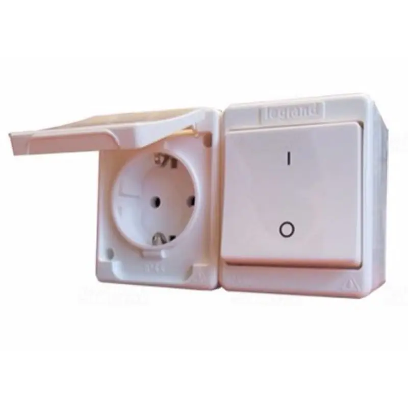 Ajánlat Kontállux IP44 kétpólusú kapcsoló+ 2P+F aljzat, fehér DAF 2-162 + KBI 2-102 CKV 083915 Legrand