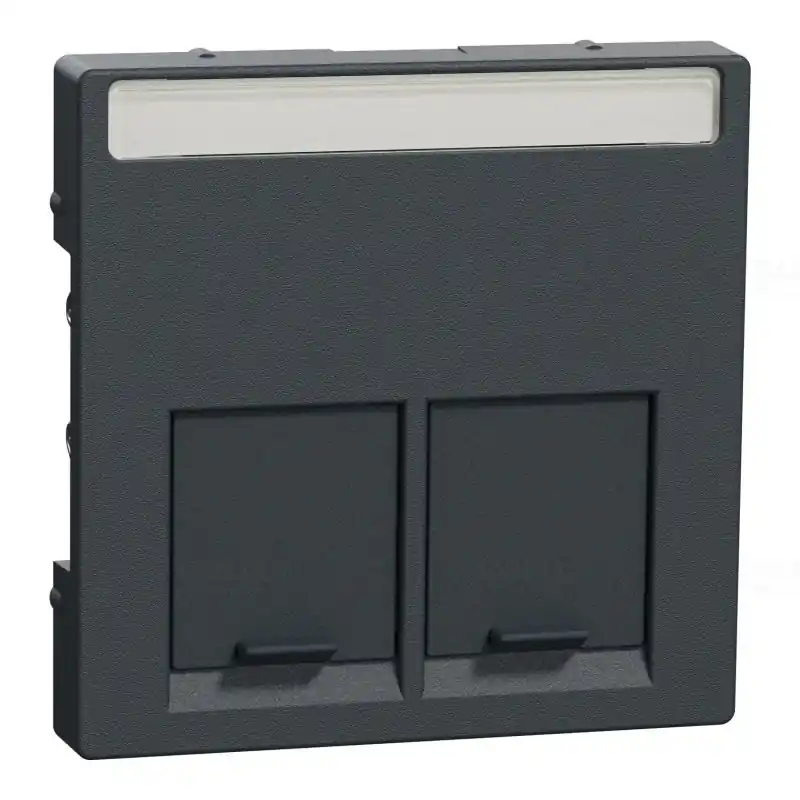 Legjobb ár MERTEN Fedlap, 2xRJ45 aljzathoz, feliratozható, System-M, antracit MEG4574-0414 Schneider