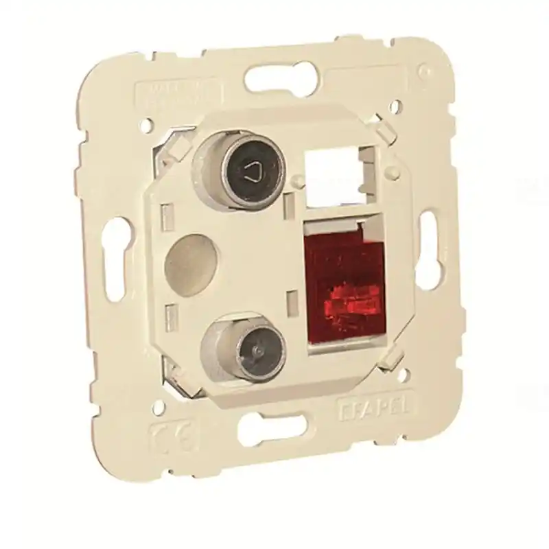 Autentikus 21534 Multimédia aljzat R-TV-DAT átmenő + CAT6 UTP, Elko Ep