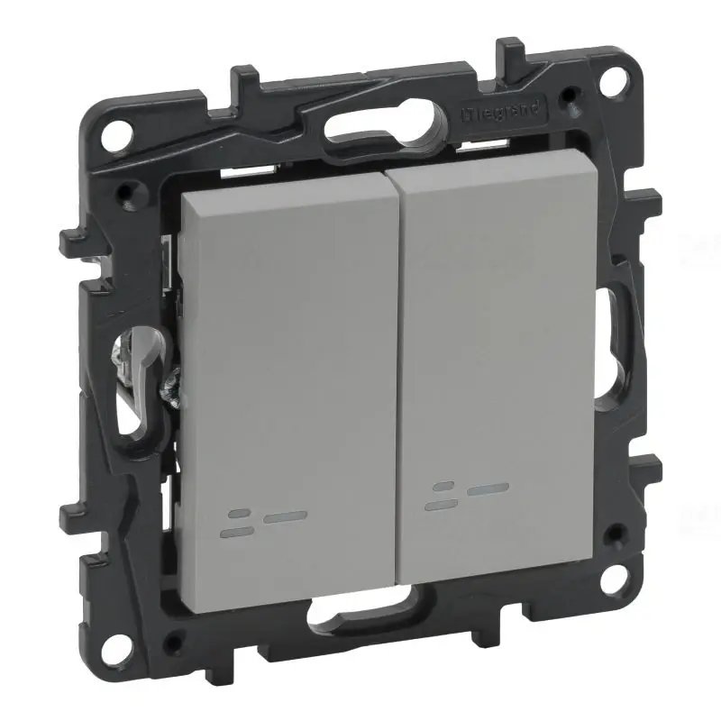 Niloé Step alumínium 106+6 JF kettős váltókapcsoló jelzőfénnyel 863318 Legrand Ingyenes szállítás