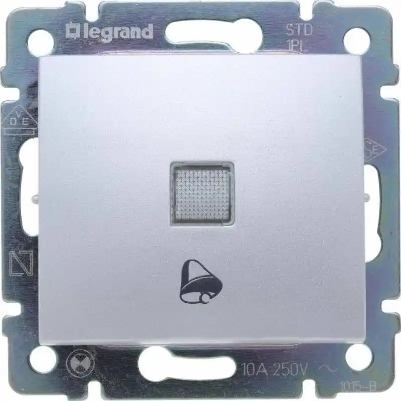 Legrand 770215 Valena egypólusú nyomó csengőjellel, jelzőfénnyel, 250V alumínium Vedd meg most