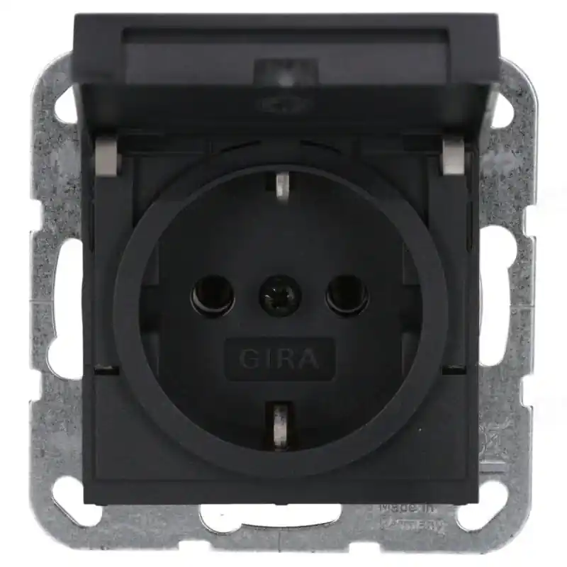 Gira 2P+F csatlakozóaljzat csapófedéllel antracit System 55 445428 Rendeld meg most