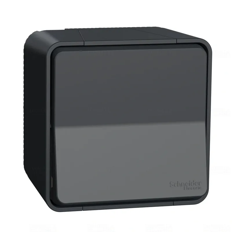 Korlátozott ajánlat MUREVA Styl Egypólusú nyomó, komplett, komplett (101N), IP55, antracitszürke MUR35026 Schneider